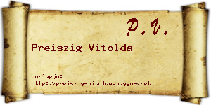 Preiszig Vitolda névjegykártya